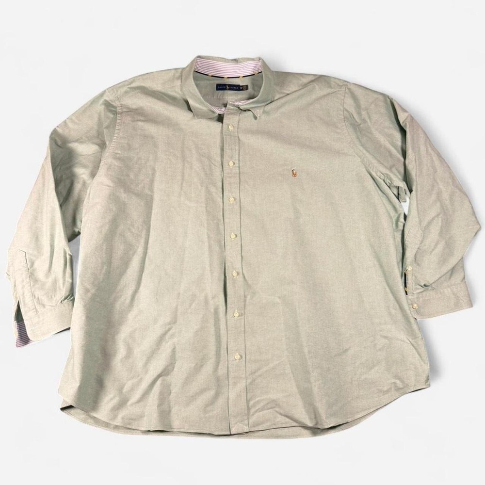 Polo Ralph Lauren Light Green Long Sleeve Button Up Multicolor Pony Size 5XB